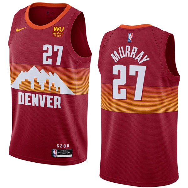 Men's Denver Nuggets #27 Jamal Murray 2020-21 Red City Edition Stitched NBA Jersey